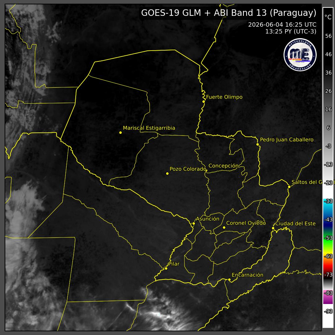 Imagen de satélite actual de Paraguay