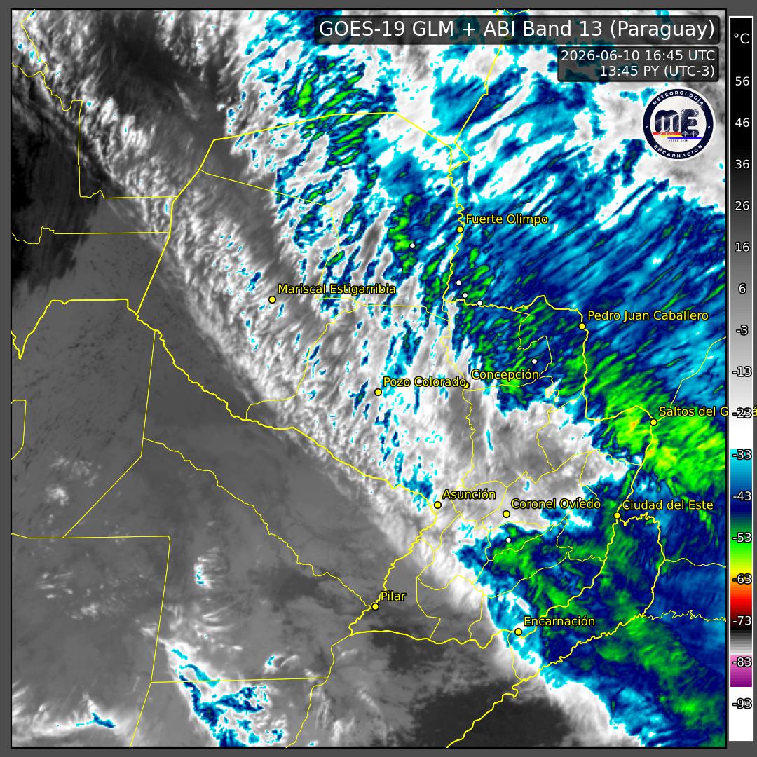 Imagen de satélite actual de Paraguay