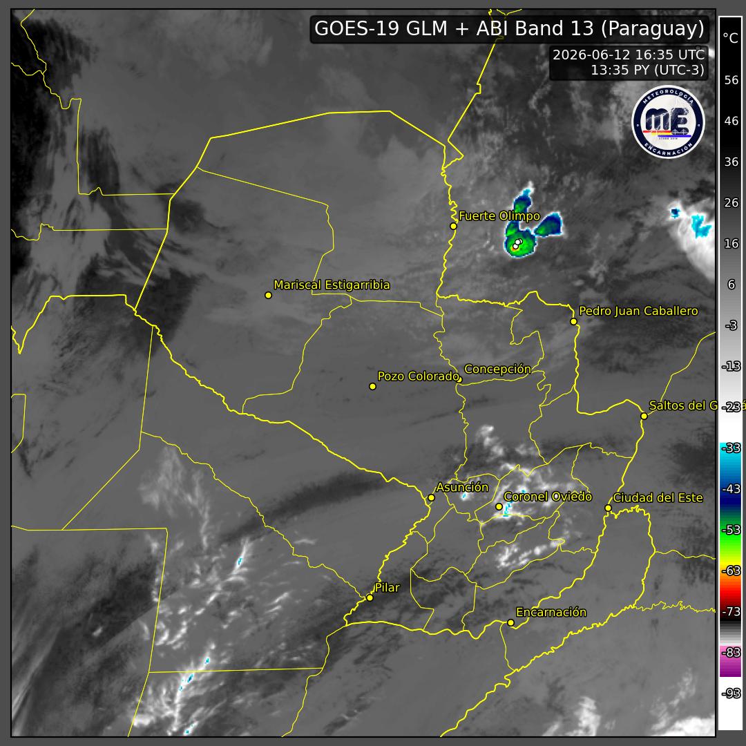 Imagen de satélite actual de Paraguay