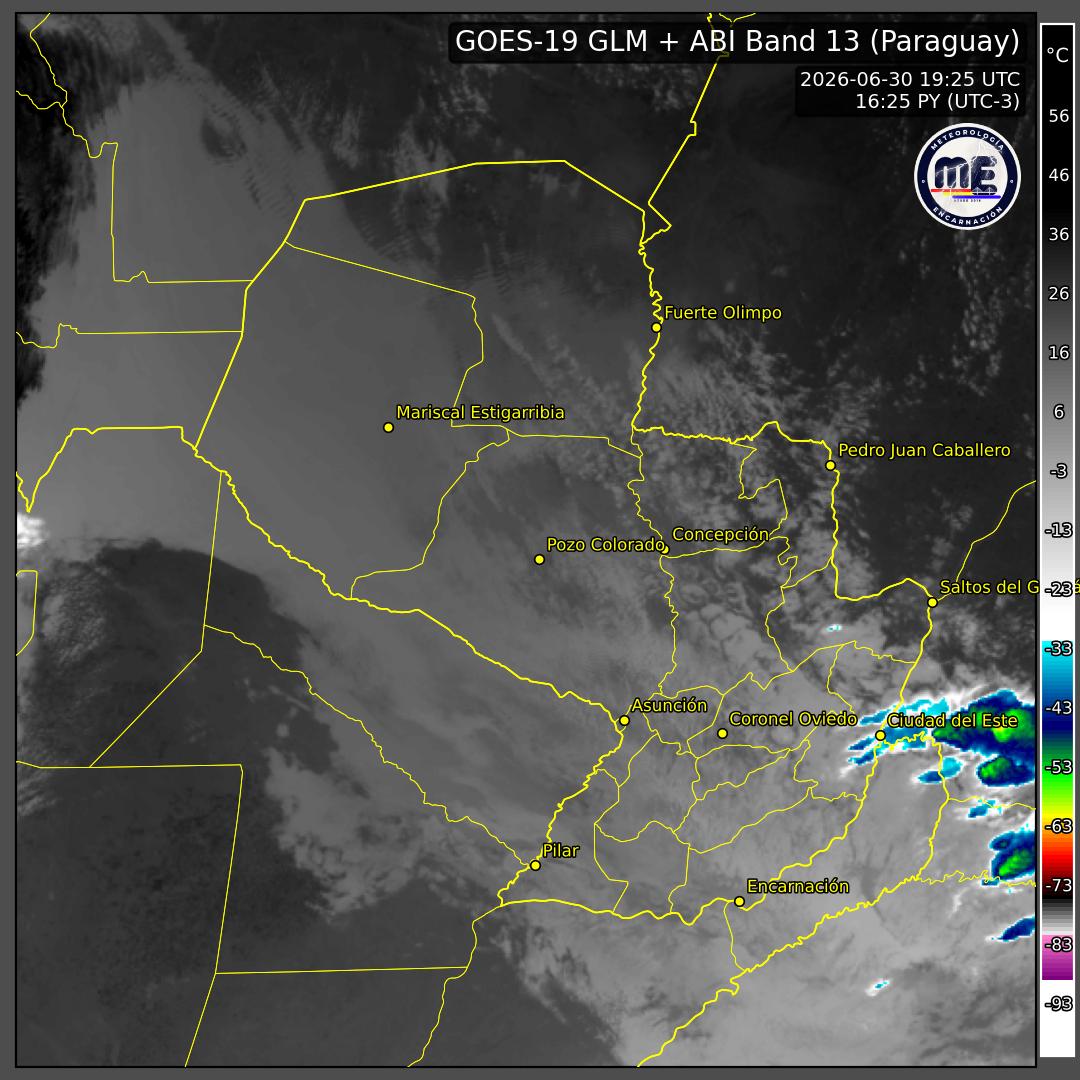 Imagen de satélite actual de Paraguay